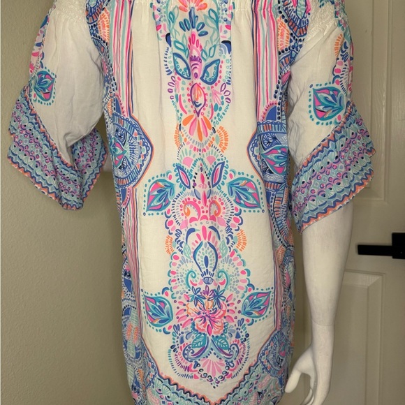 Lilly Pulitzer Floral Patterned Dress with Blue and Pink Accents Size XS. - Picture 10 of 12